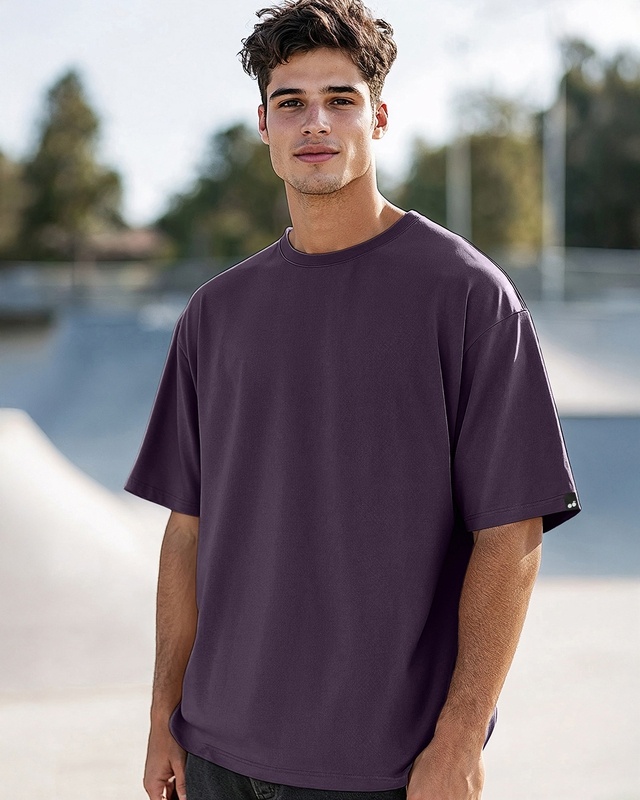 Shop Men's Purple Oversized T-shirt-Front