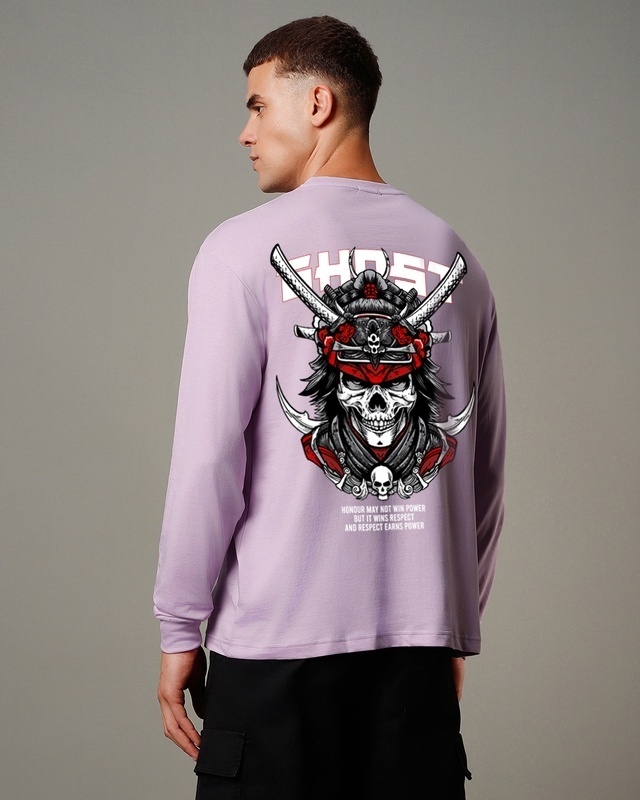 Shop Men's Purple Phantom Graphic Printed Oversized T-shirt-Front
