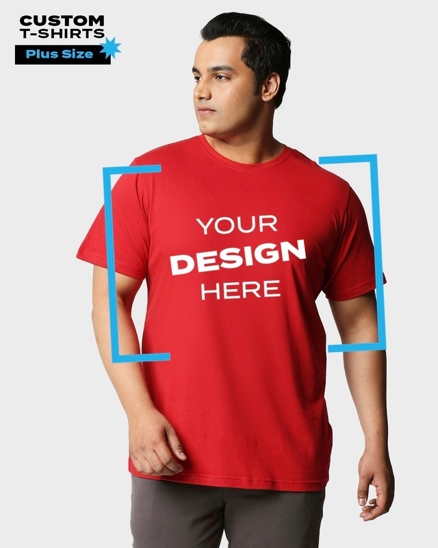 Shop Men's Red Customizable Oversized Plus Size T-shirt-Front