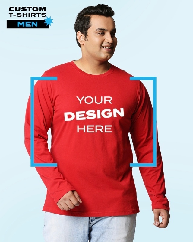 Shop Men's Red Customizable Plus Size T-shirt-Front