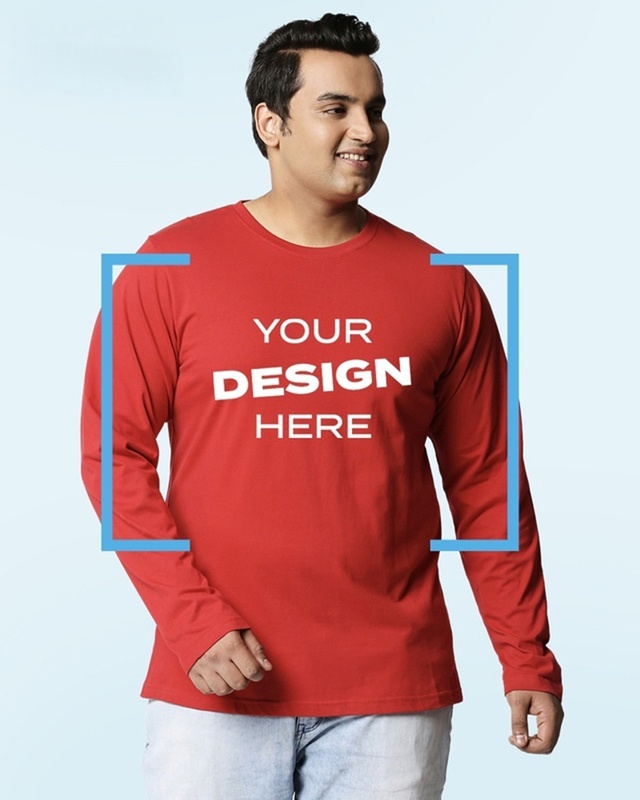 Shop Men's Red Customizable Plus Size T-shirt-Front