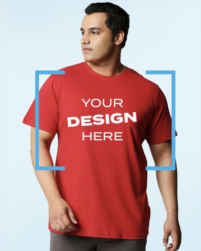 Shop Men's Red Customizable Plus Size T-shirt-Front