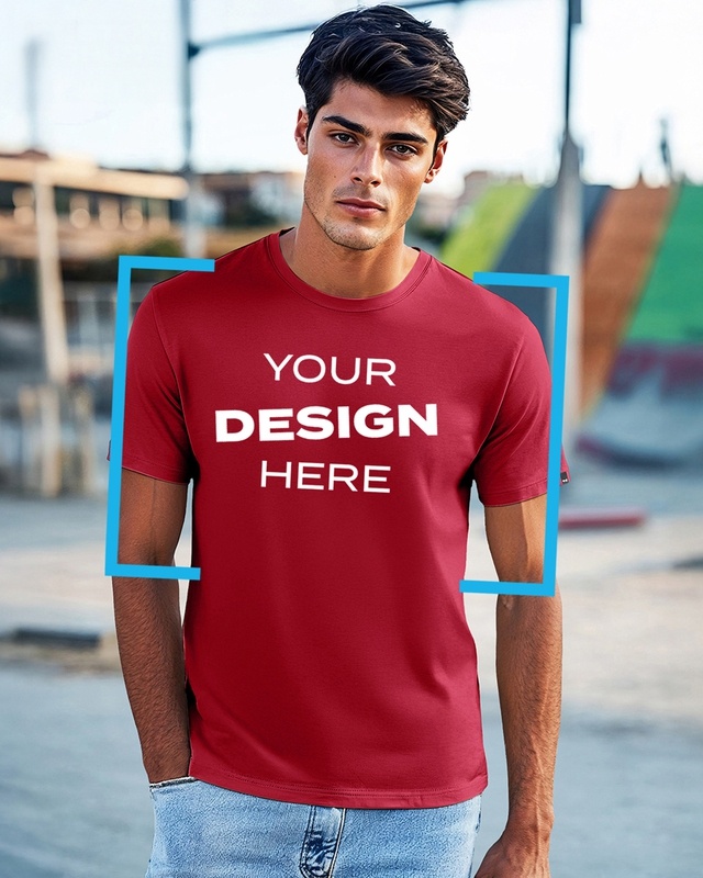 Shop Men's Red Customizable T-shirt-Front