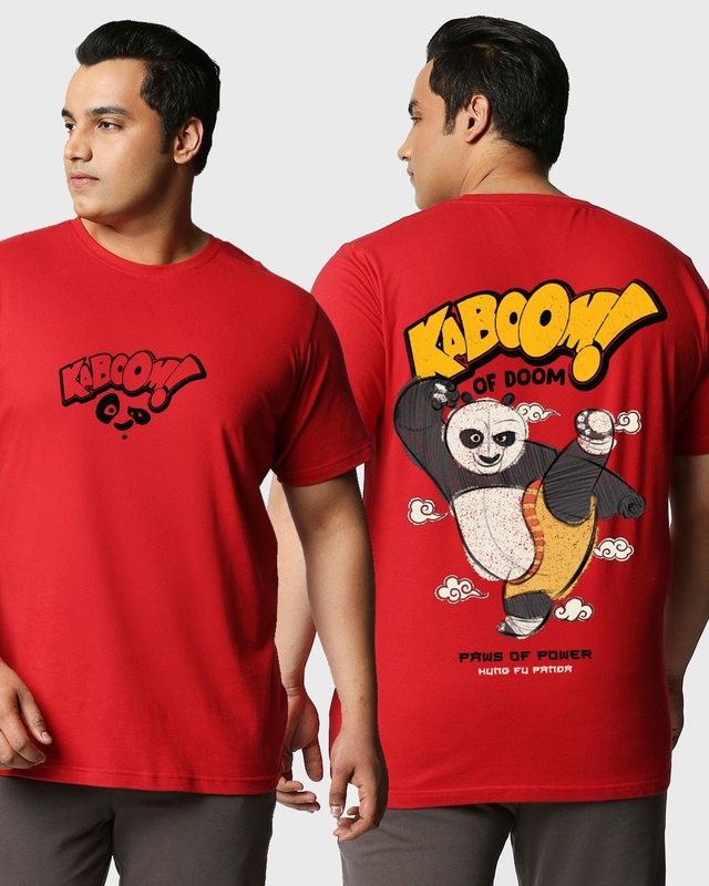 Shop Men's Red Kaboom Graphic Printed Oversized Plus Size T-shirt-Front