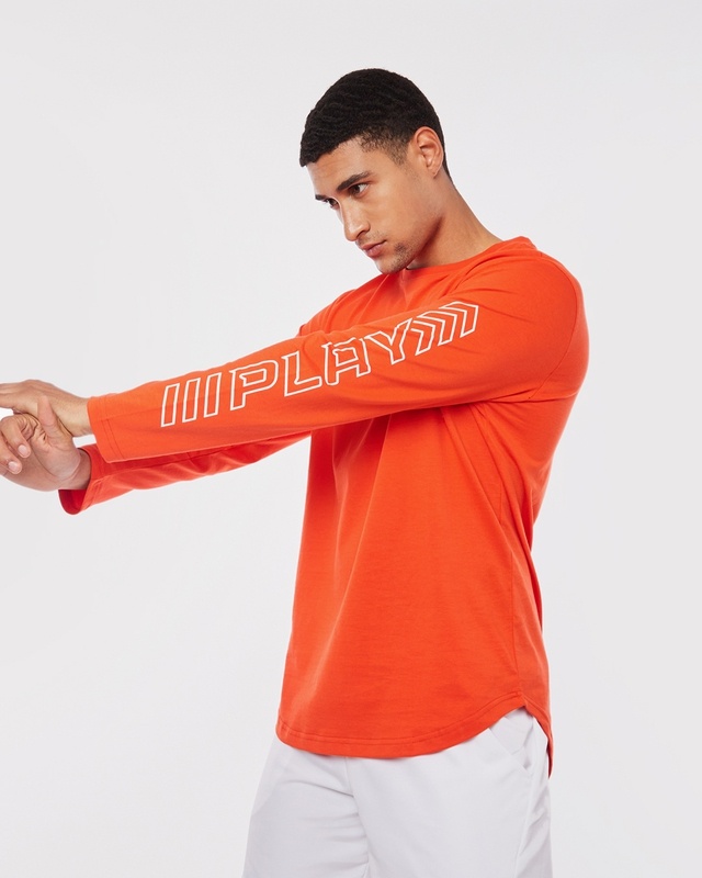 Shop Men's Red Play Athleisure Printed T-shirt-Front
