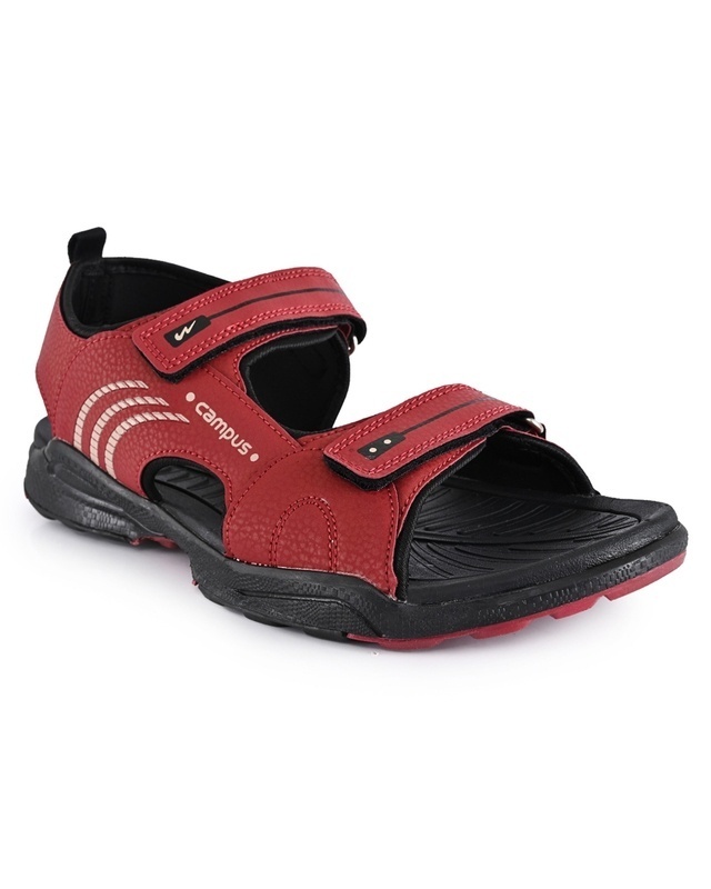 Shop Men's Red Self Design Sandals-Front