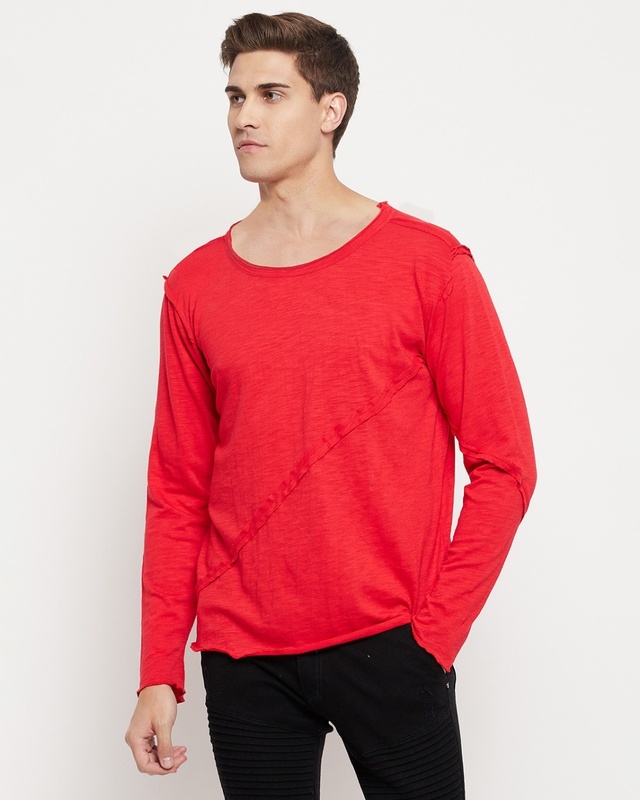 Shop Men's Red Slim Fit T-shirt-Front