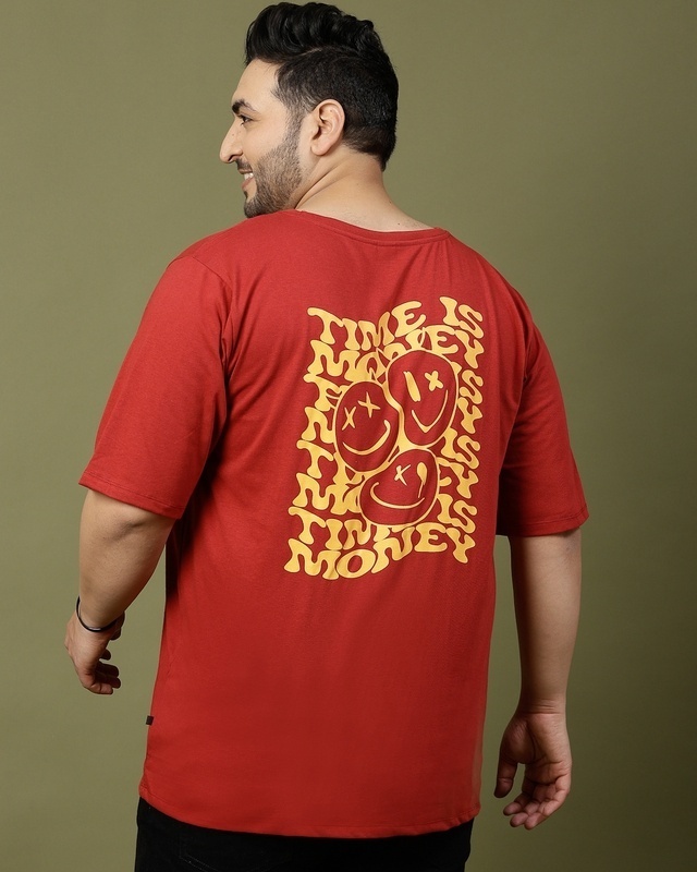 Shop Men's Red Typography Plus Size T-shirt-Front
