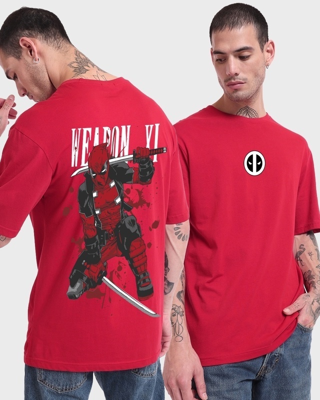 Shop Men's Red Weapon XI Graphic Printed Oversized T-shirt-Front