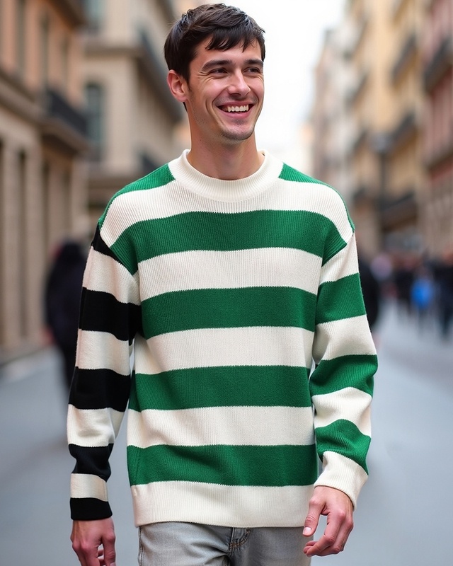 Shop Men's Rolling Hills Striped Oversized Sweater-Front