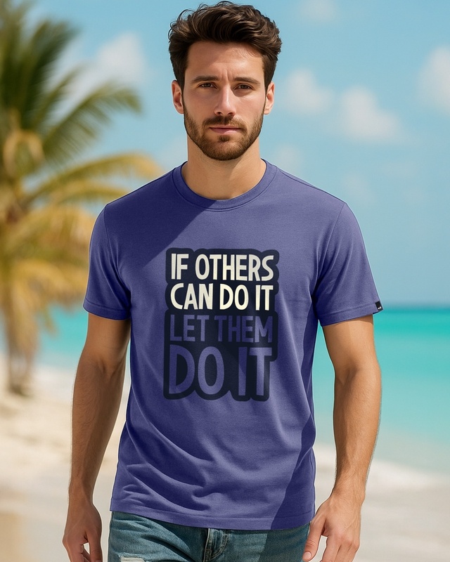 Shop Men's Skipper Blue If Others Typography T-shirt-Front