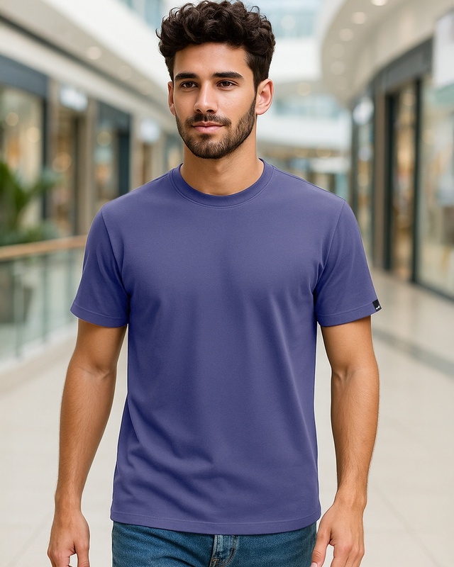 Men's Skipper Blue T-shirt-Front Bewakoof Shop Men's Skipper Blue T-shirt-Front