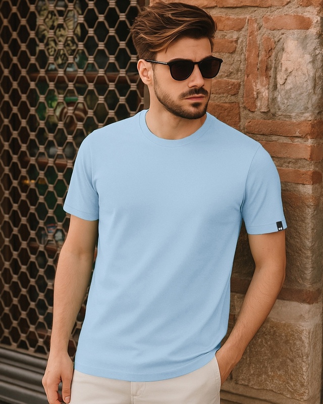 Shop Men's Sky Blue T-shirt-Front