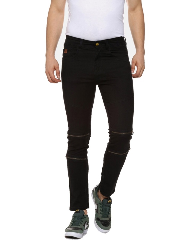 Shop Men's Slim Black Jeans-Front