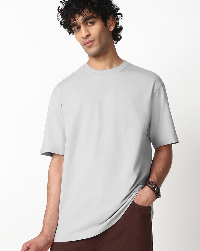 Shop Men's Vapour Blue Oversized T-shirt-Front