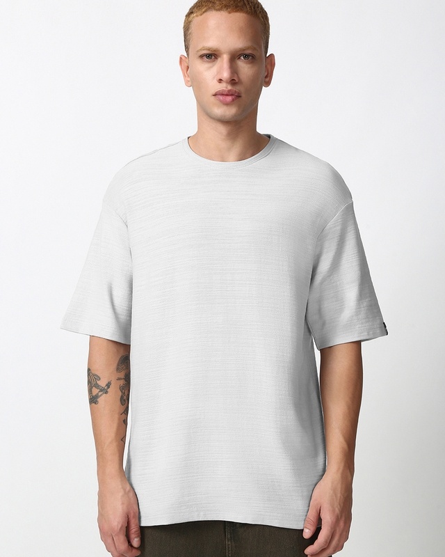 Shop Men's Vapour Blue Oversized T-shirt-Front