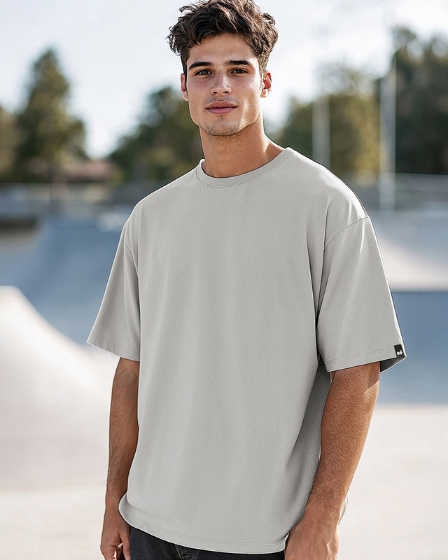 Shop Men's Vapour Blue Oversized T-shirt-Front