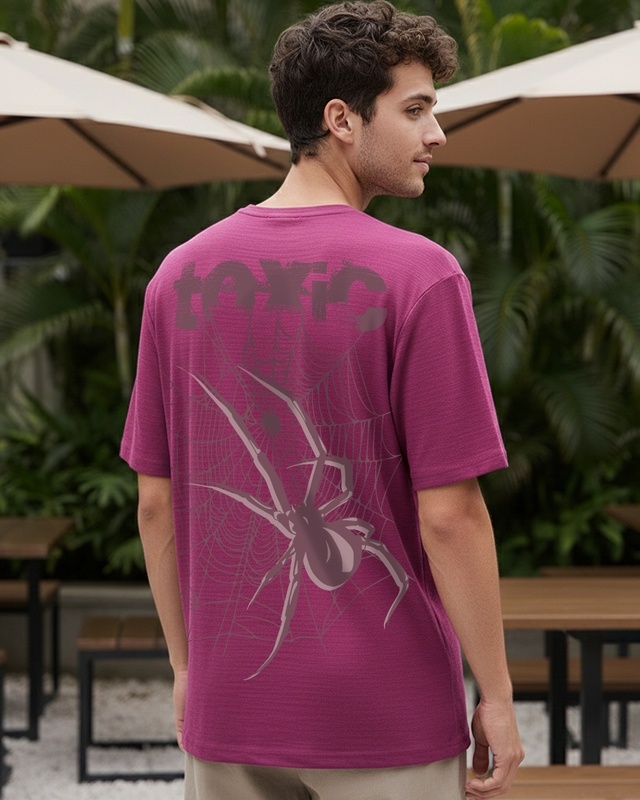 Shop Men's Violet Quartz Toxic Graphic Printed Oversized T-shirt-Front