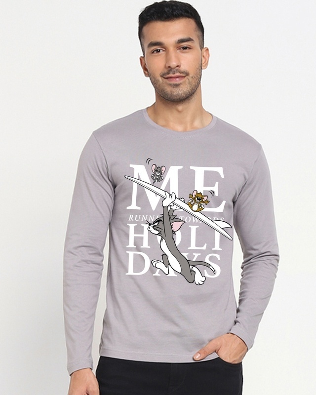 Shop Men's Grey Weekend Tom Typography T-shirt-Front