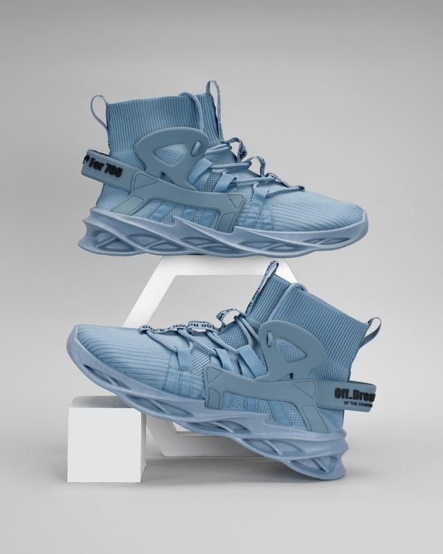 Shop Men's Wet Blue High-Top Sneakers-Front