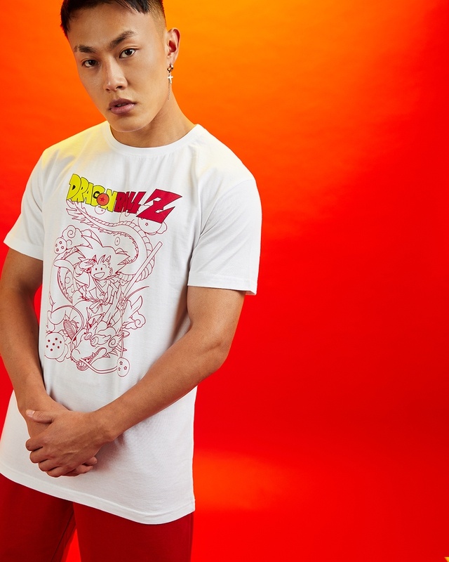 Shop Men's White Anime Printed T-shirt-Front