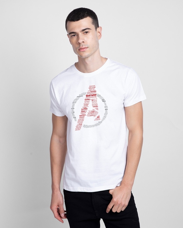 Shop Men's White Avengers All Stars (AVL) Graphic Printed T-shirt-Front