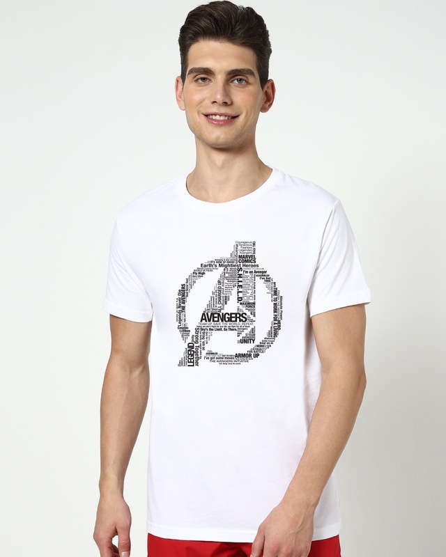 Shop Men's White Avengers (AVL) Graphic Printed T-shirt-Front