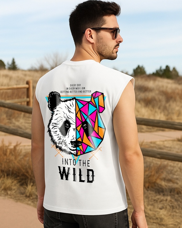 Shop Men's White Better & Better Graphic Printed Boxy Fit Vest-Front