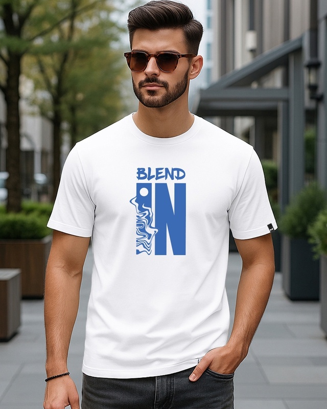 Shop Men's White Blend Typography T-shirt-Front