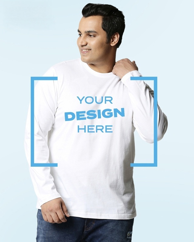 Shop Men's White Customizable Plus Size T-shirt-Front