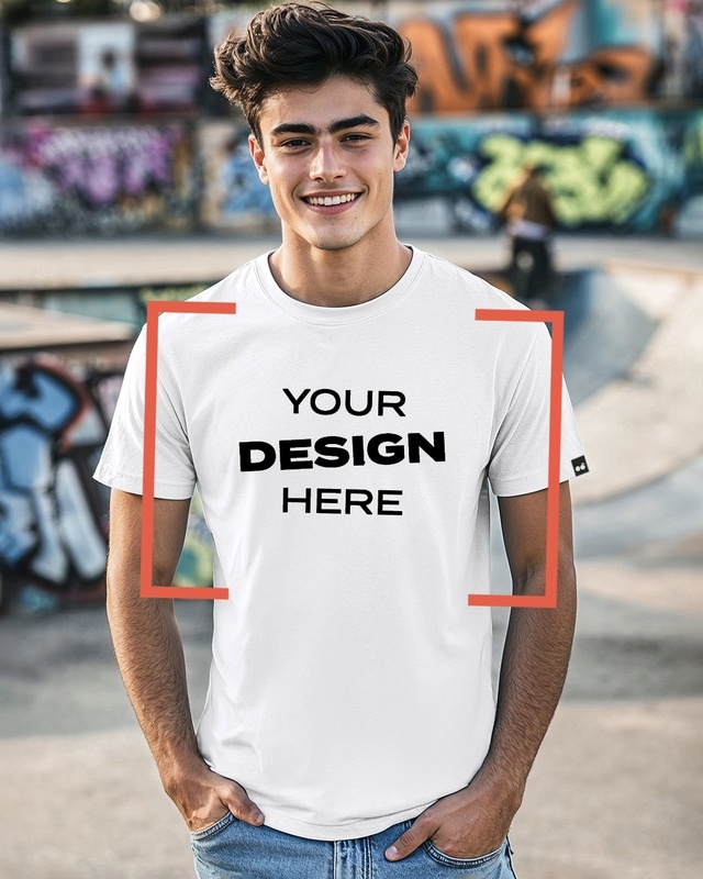 Shop Men's White Customizable T-shirt-Front