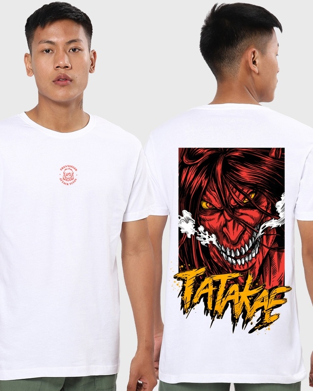 Shop Men's White Fight Graphic Printed T-shirt-Front