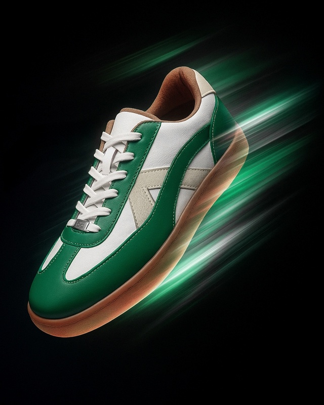 Shop Men's White & Green Rippers Jade Color Block Low-Top Sneakers-Front