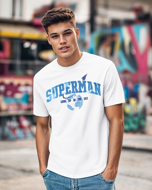 Shop Men's White Lookup Graphic Printed T-shirt-Front
