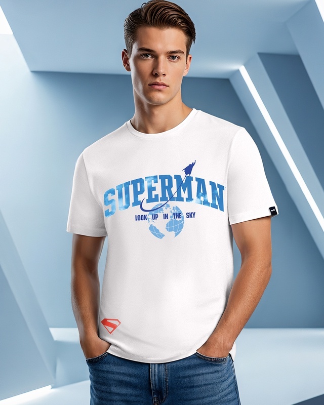 Shop Men's White Lookup Graphic Printed T-shirt-Front