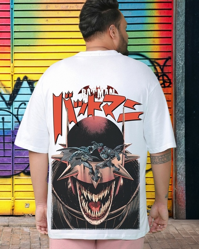 Shop Men's White Man Who Laughs Graphic Printed Oversized Plus Size T-shirt-Front