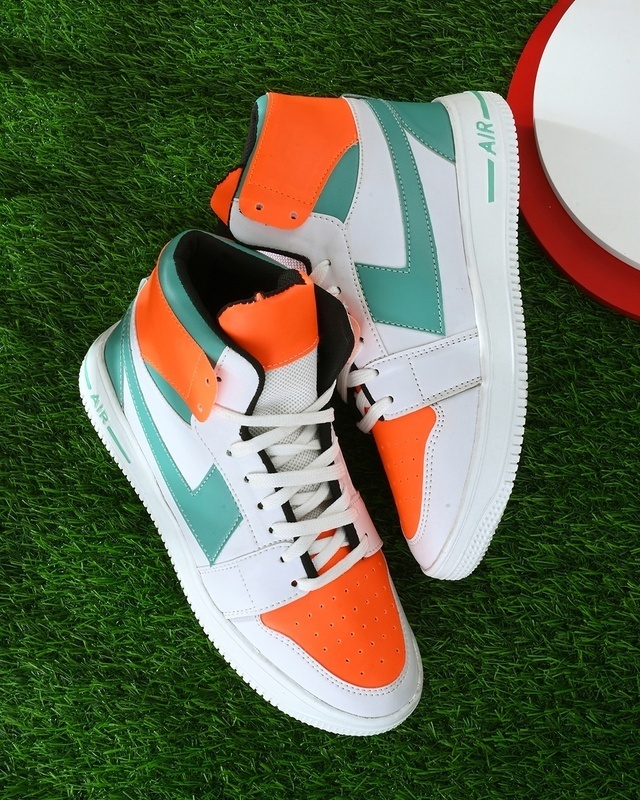 Shop Men's White & Orange Premium Sneakers-Front