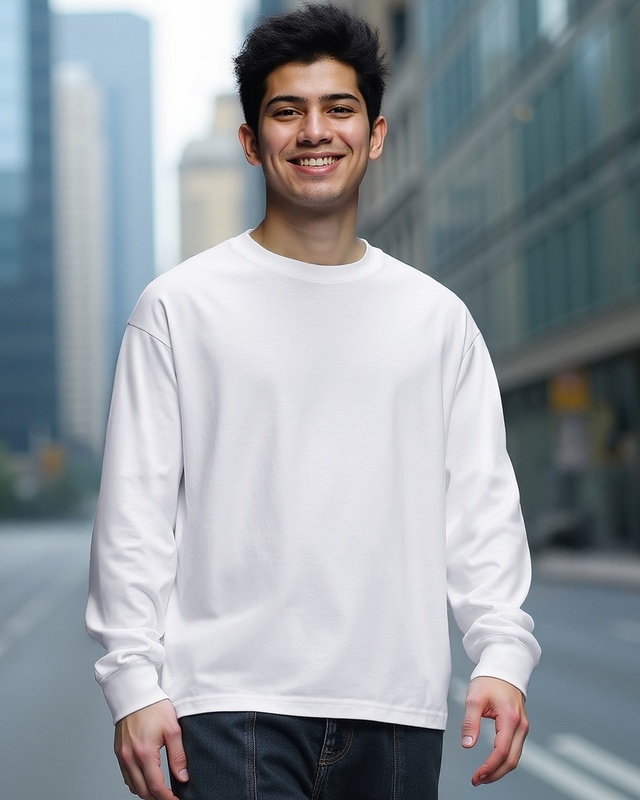 Shop Men's White Oversized T-shirt-Front