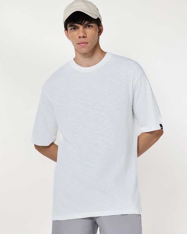 Shop Men's White Oversized T-shirt-Front