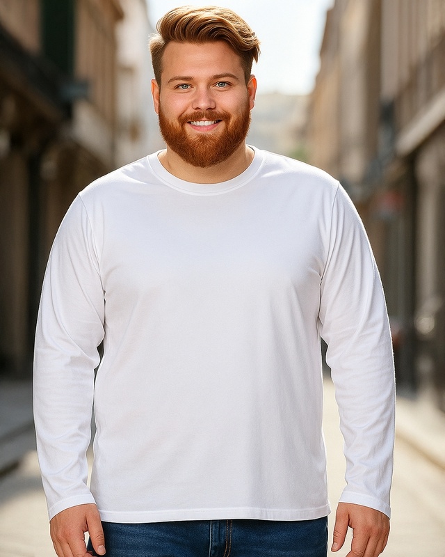 Shop Men's White Plus Size T-shirt-Front