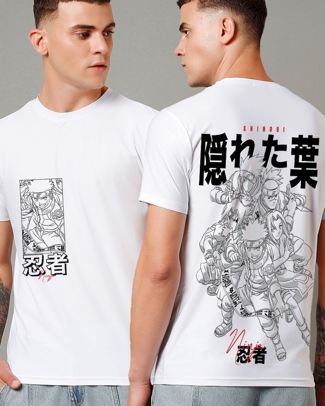 Shop Men's White Shinobi Graphic Printed T-shirt-Front