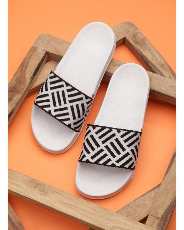 Shop Men's White Sliders-Front