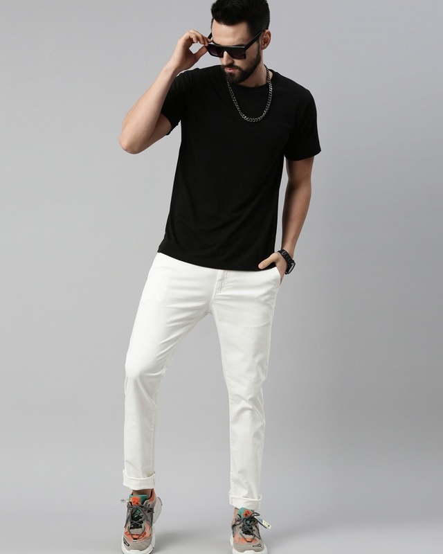 Shop Men's White Slim Fit Chinos-Front