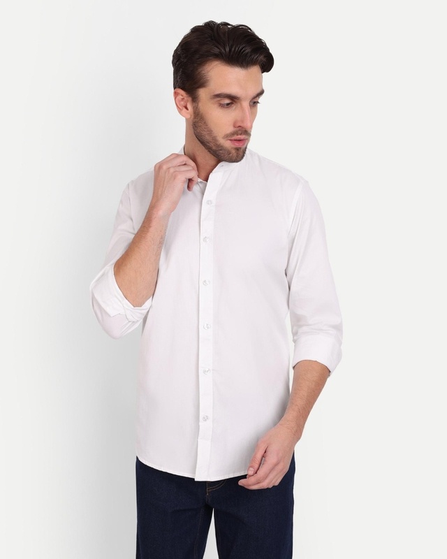 Shop Men's White Slim Fit Shirt-Front