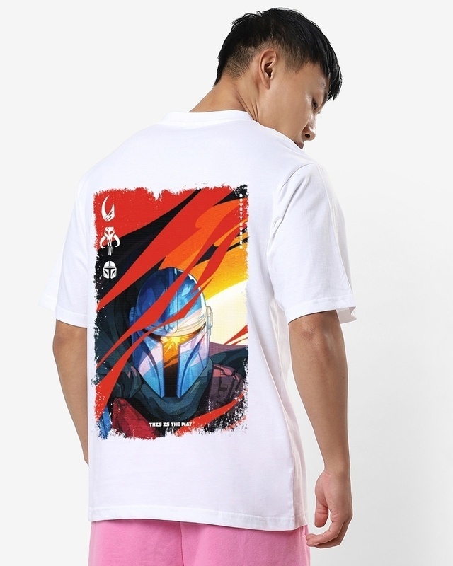 Shop Men's White This Is The Way Graphic Printed Oversized T-shirt-Front