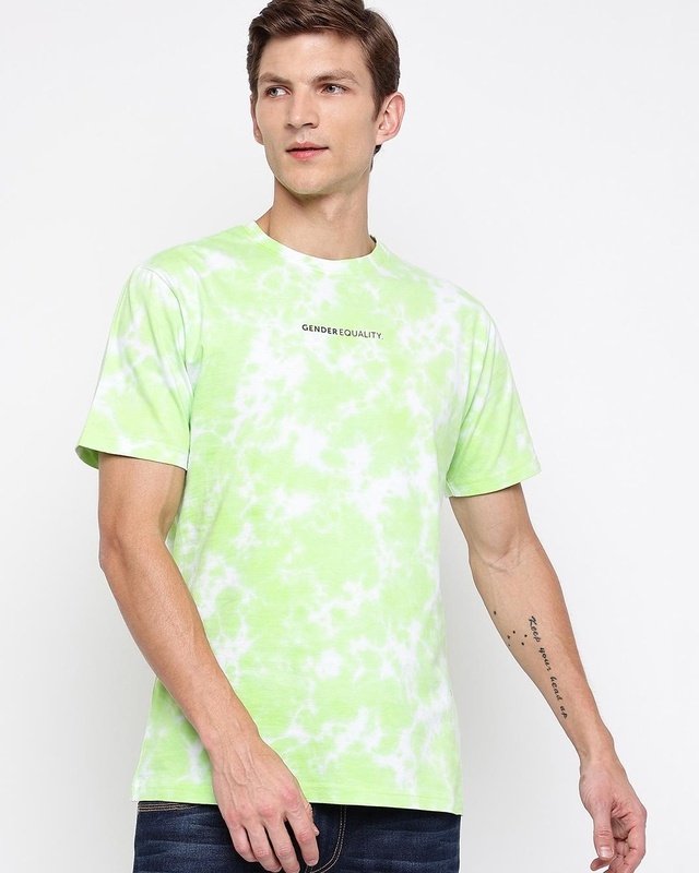 Shop Men's White Tie & Dye T-shirt-Front