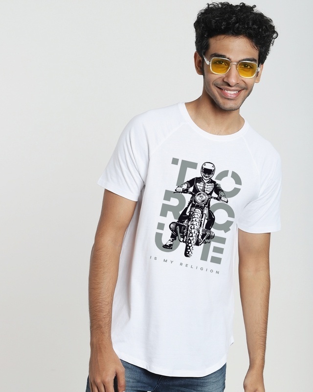 Shop Men's White Torque Apple Cut Graphic Printed T-shirt-Front