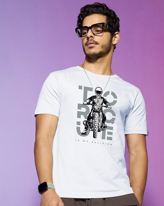 Shop Men's White Torque Graphic Printed T-shirt-Front