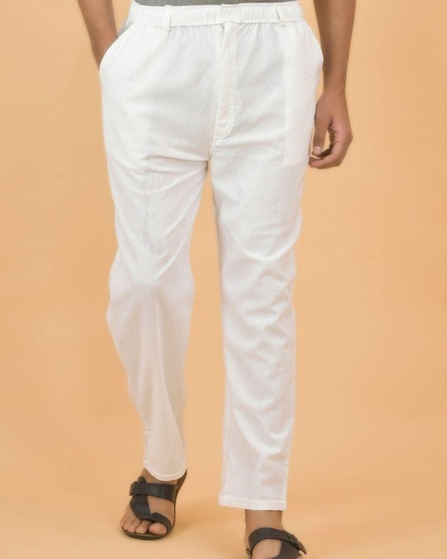Shop Men's White Trousers-Front
