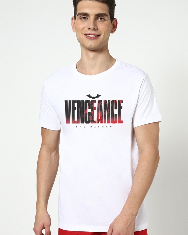 Men's White Vengeance Typography T-shirt